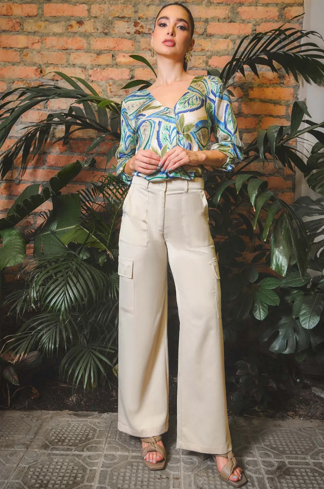 Alternative view of Blusa Manga Larga Escote Cruzado