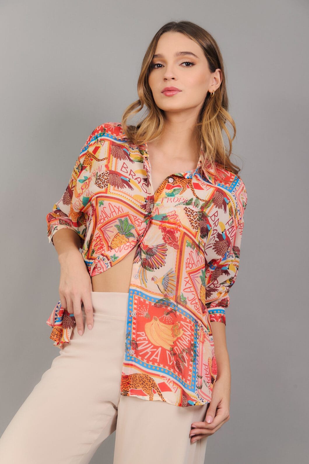 BLUSA CAMISA OVERZIZE - Imagen 2