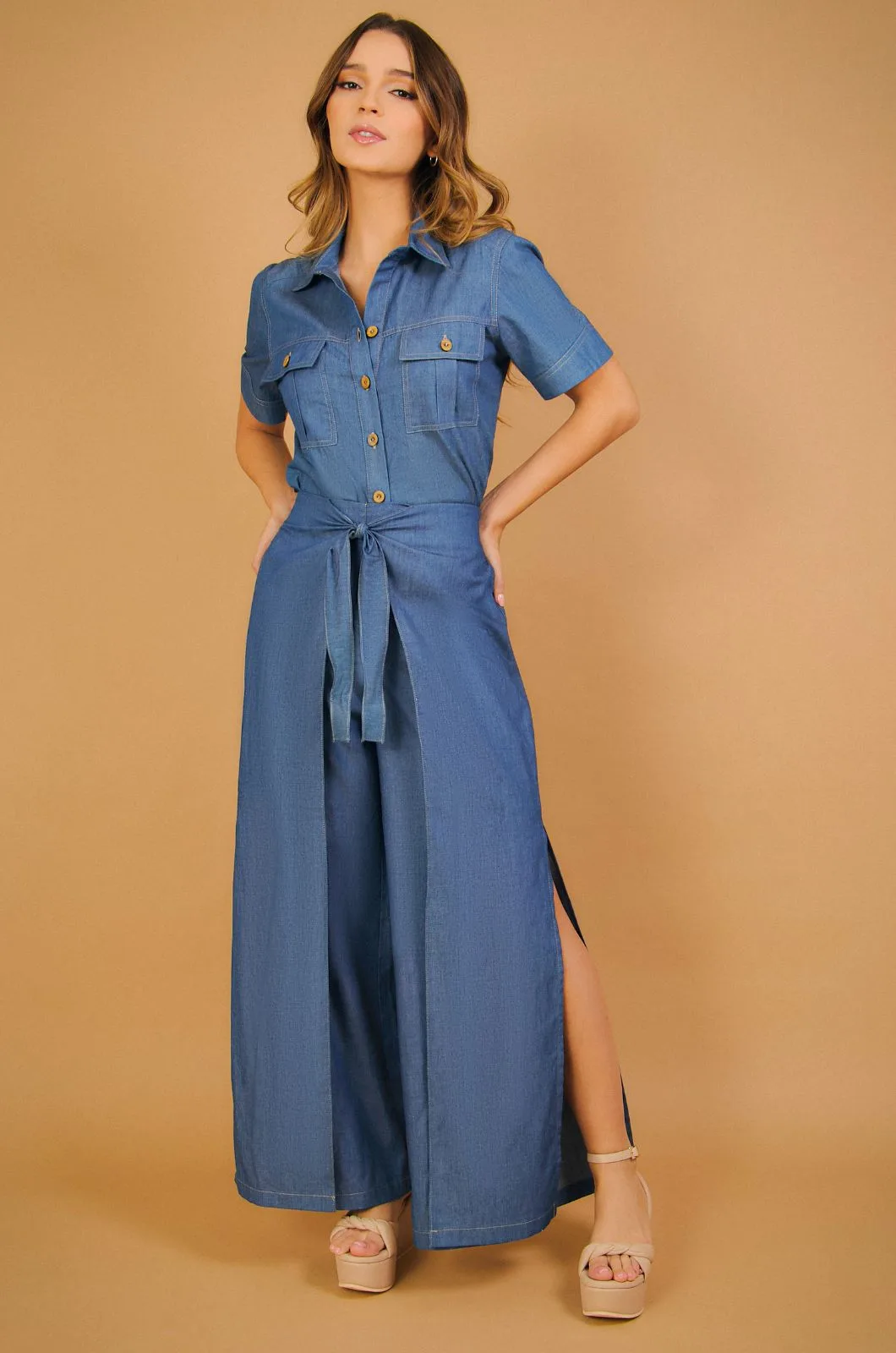 BLUSA CAMISERA MG CORTA