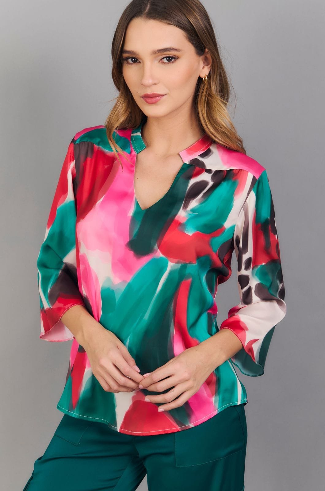 BLUSA MG 3/4 CUELLO NERU