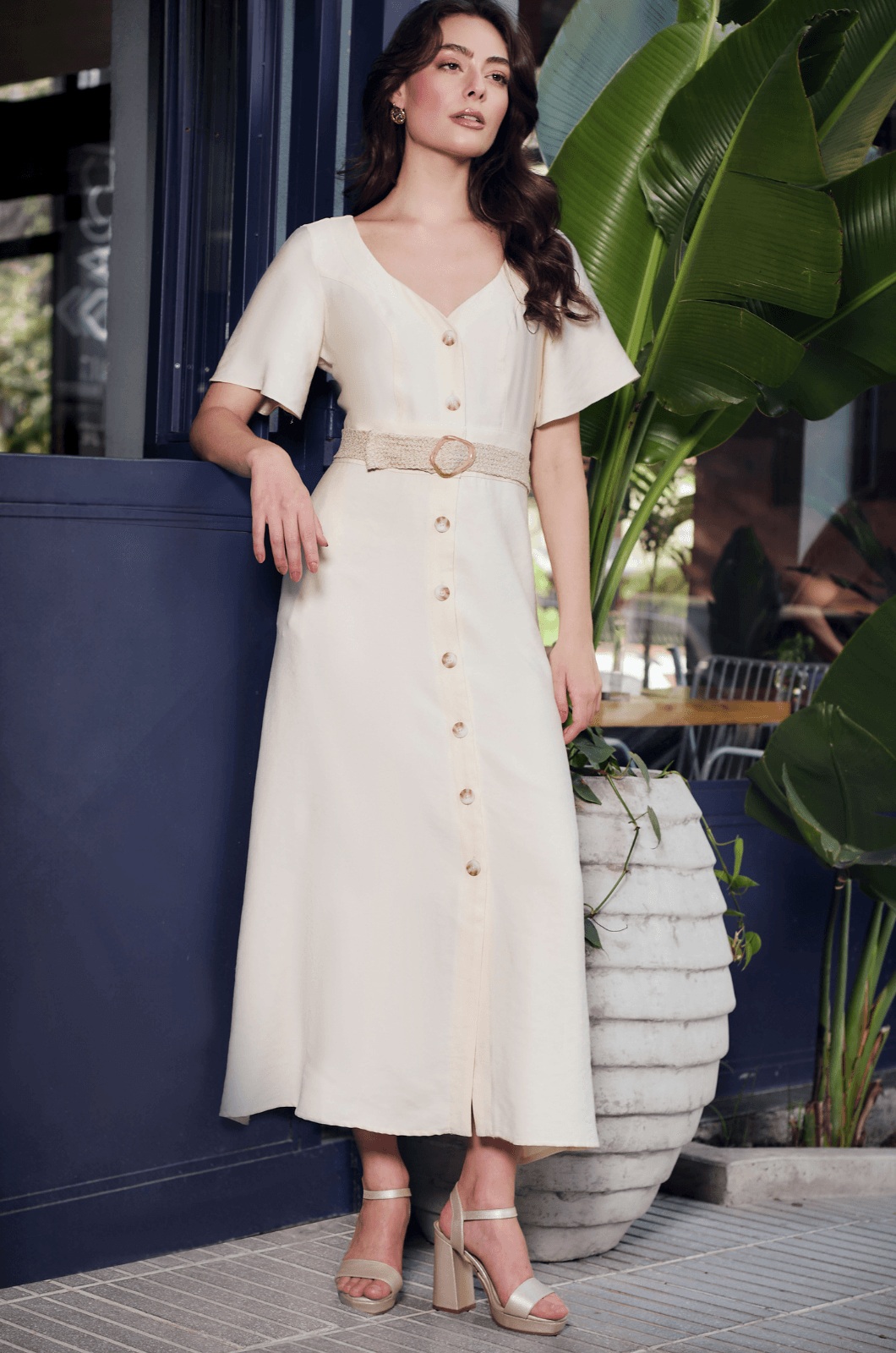 VESTIDO MG CORTA BOTONES DELANTERO