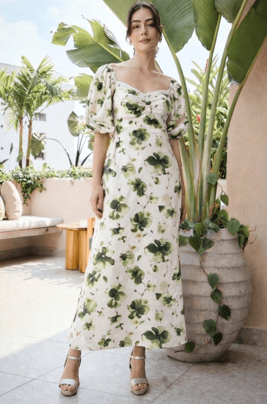 Alternative view of VESTIDO CAMPESINO MANGAS CON PRENSES