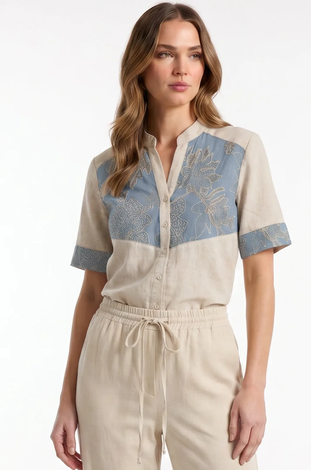 Blusa Lino Azul